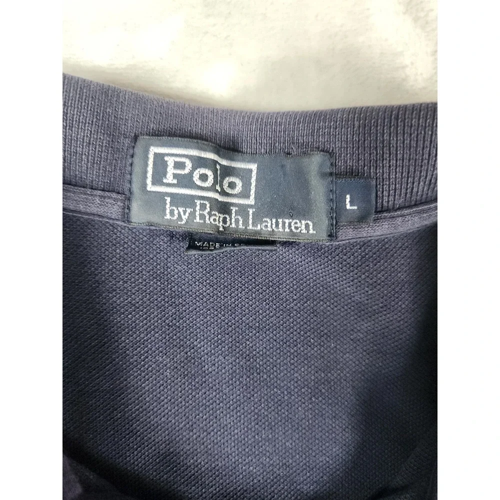 Men's Polo Ralph Lauren Navy Shortsleeve Polo‎ Shirt Classic Fit Size Large